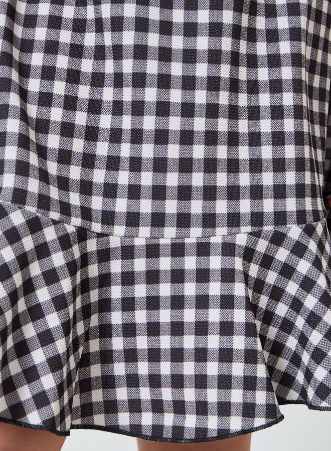 Styli Girls Black Gingham Print Strappy Dress - Image 3